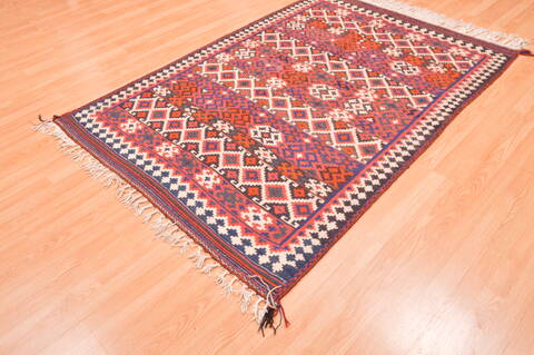 Kilim Red Hand Knotted 47 X 68  Area Rug 100-76458 Image 6