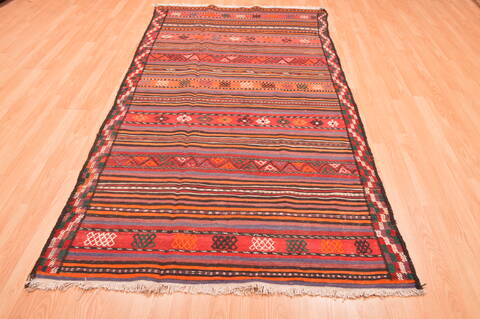 Kilim Red Runner Hand Knotted 45 X 89  Area Rug 100-76460 Image 1