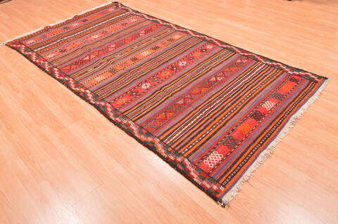 Kilim Red Runner Hand Knotted 45 X 89  Area Rug 100-76460 Image 2