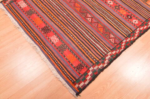 Kilim Red Runner Hand Knotted 45 X 89  Area Rug 100-76460 Image 3