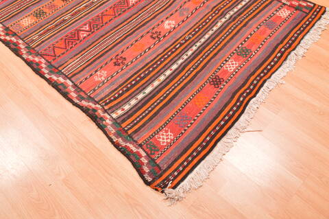 Kilim Red Runner Hand Knotted 45 X 89  Area Rug 100-76460 Image 5