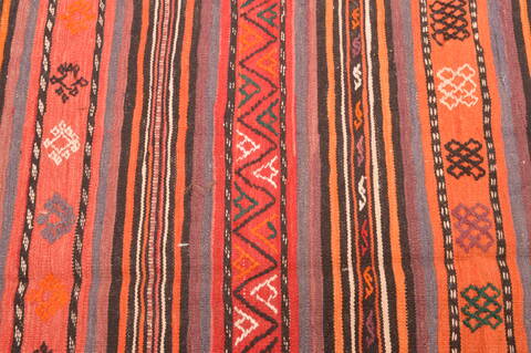 Kilim Red Runner Hand Knotted 45 X 89  Area Rug 100-76460 Image 6
