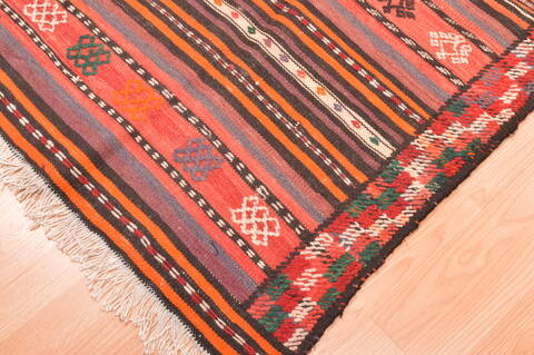 Kilim Red Runner Hand Knotted 45 X 89  Area Rug 100-76460 Image 7