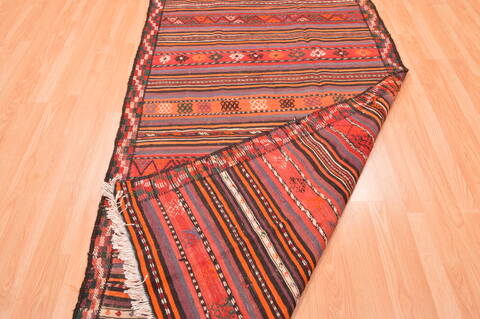 Kilim Red Runner Hand Knotted 45 X 89  Area Rug 100-76460 Image 8