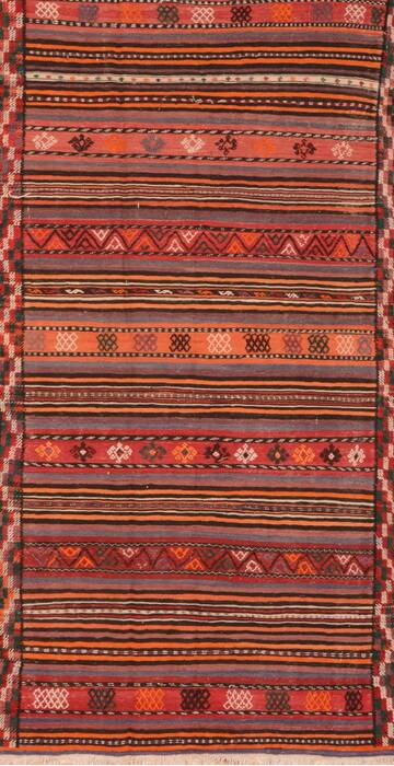 Kilim Red Runner Hand Knotted 45 X 89  Area Rug 100-76460 Image 0