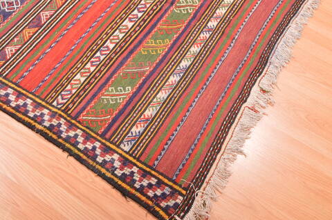 Kilim Green Runner Hand Knotted 50 X 107  Area Rug 100-76467 Image 1
