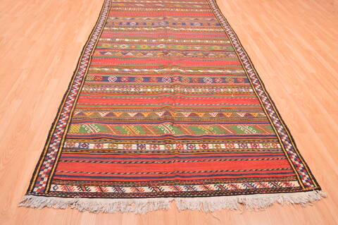 Kilim Green Runner Hand Knotted 50 X 107  Area Rug 100-76467 Image 2
