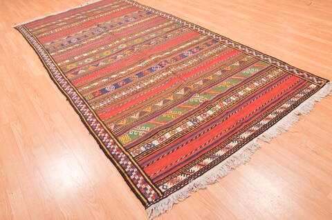 Kilim Green Runner Hand Knotted 50 X 107  Area Rug 100-76467 Image 3