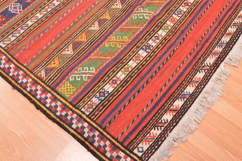 Kilim Green Runner Hand Knotted 50 X 107  Area Rug 100-76467 Image 4