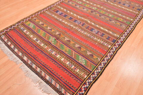 Kilim Green Runner Hand Knotted 50 X 107  Area Rug 100-76467 Image 5