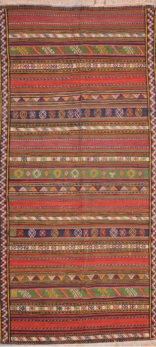 Kilim Green Runner Hand Knotted 50 X 107  Area Rug 100-76467 Image 0