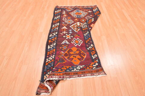 Kilim Red Hand Knotted 31 X 511  Area Rug 100-76484 Image 3