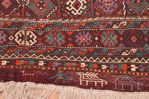 Kilim Brown Runner Hand Knotted 50 X 1910  Area Rug 100-76489 Image 12