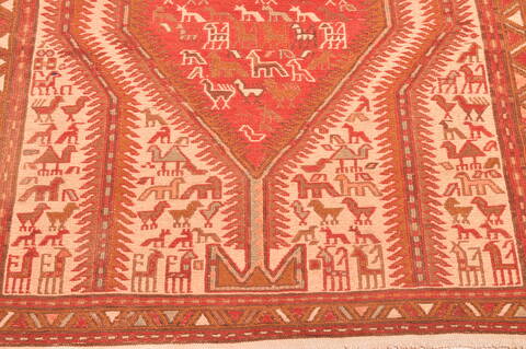 Kilim Red Runner Hand Knotted 36 X 100  Area Rug 100-76492 Image 13