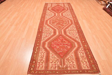 Kilim Red Runner Hand Knotted 36 X 100  Area Rug 100-76492 Image 9