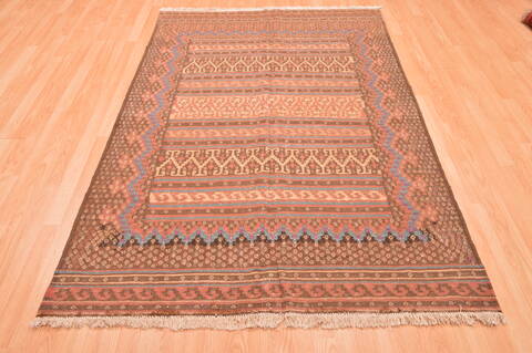 Kilim Beige Hand Knotted 49 X 70  Area Rug 100-76493 Image 3