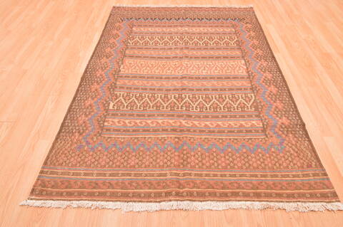 Kilim Beige Hand Knotted 49 X 70  Area Rug 100-76493 Image 5