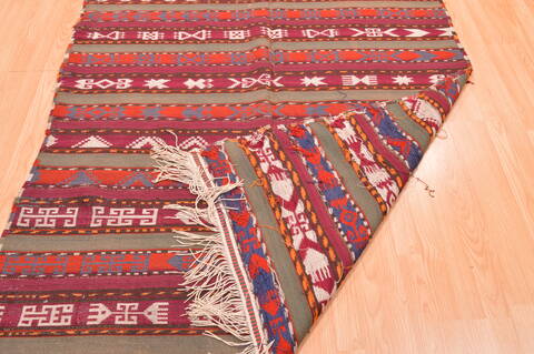 Kilim Red Runner Hand Knotted 411 X 911  Area Rug 100-76494 Image 2
