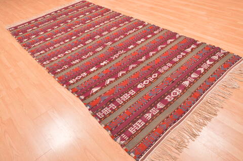 Kilim Red Runner Hand Knotted 411 X 911  Area Rug 100-76494 Image 6