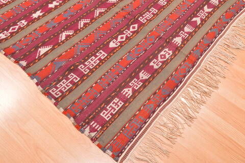 Kilim Red Runner Hand Knotted 411 X 911  Area Rug 100-76494 Image 7