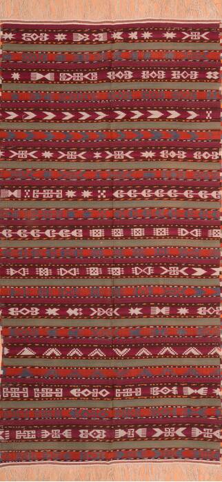 Kilim Red Runner Hand Knotted 411 X 911  Area Rug 100-76494 Image 0