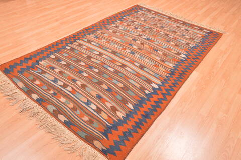 Kilim Beige Hand Knotted 410 X 79  Area Rug 100-76495 Image 1
