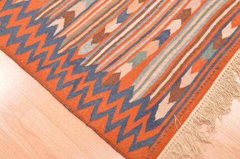Kilim Beige Hand Knotted 410 X 79  Area Rug 100-76495 Image 2