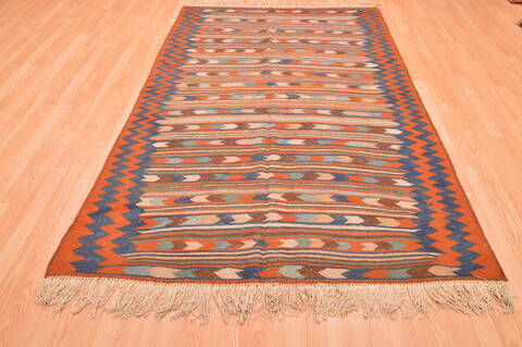 Kilim Beige Hand Knotted 410 X 79  Area Rug 100-76495 Image 5