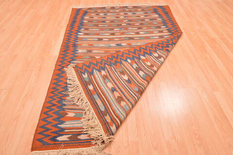 Kilim Beige Hand Knotted 410 X 79  Area Rug 100-76495 Image 6
