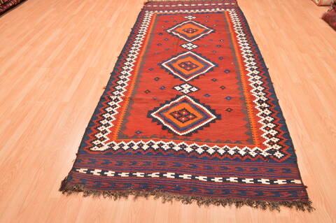 Kilim Brown Runner Hand Knotted 43 X 96  Area Rug 100-76498 Image 3