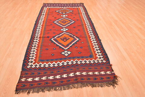 Kilim Brown Runner Hand Knotted 43 X 96  Area Rug 100-76498 Image 5