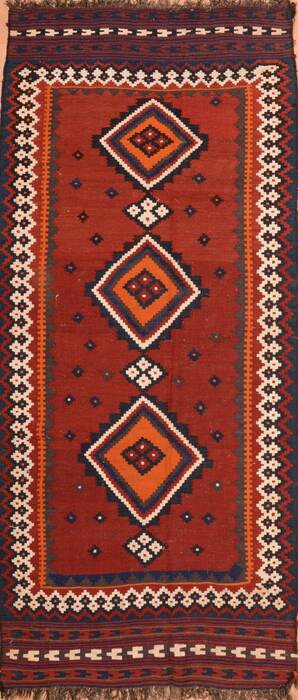 Kilim Brown Runner Hand Knotted 43 X 96  Area Rug 100-76498 Image 0