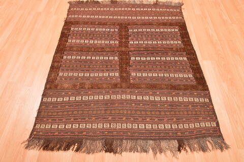 Kilim Brown Square Flat Woven 39 X 41  Area Rug 100-76504 Image 2