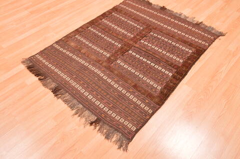 Kilim Brown Square Flat Woven 39 X 41  Area Rug 100-76504 Image 3
