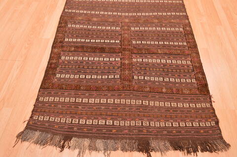 Kilim Brown Square Flat Woven 39 X 41  Area Rug 100-76504 Image 4