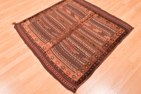 Kilim Brown Square Hand Knotted 311 X 311  Area Rug 100-76505 Image 3