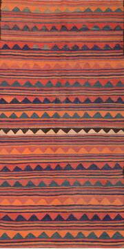 Afghan Kilim Beige Rectangle 5x8 ft Wool Carpet 76507