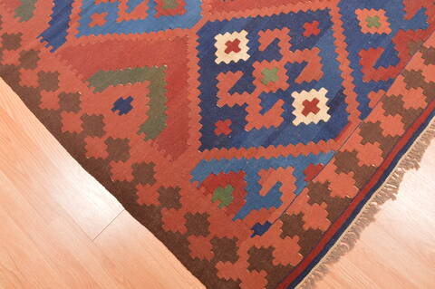 Kilim Brown Hand Knotted 66 X 79  Area Rug 100-76510 Image 5