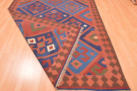 Kilim Brown Hand Knotted 66 X 79  Area Rug 100-76510 Image 7