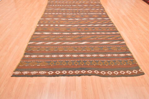 Kilim Green Flat Woven 57 X 111  Area Rug 100-76511 Image 3
