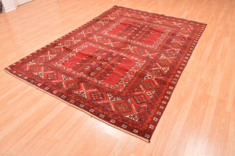 Khan Mohammadi Red Hand Knotted 58 X 82  Area Rug 100-76516 Image 1