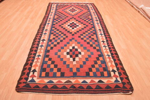 Kilim Red Runner Hand Knotted 49 X 106  Area Rug 100-76533 Image 1