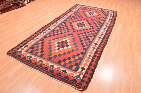 Kilim Red Runner Hand Knotted 49 X 106  Area Rug 100-76533 Image 2
