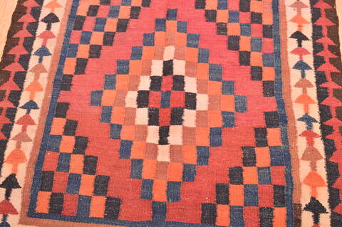 Kilim Red Runner Hand Knotted 49 X 106  Area Rug 100-76533 Image 4