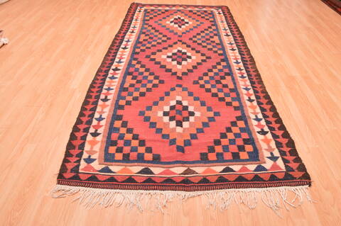 Kilim Red Runner Hand Knotted 49 X 106  Area Rug 100-76533 Image 5