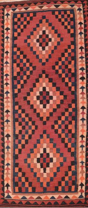 Kilim Red Runner Hand Knotted 49 X 106  Area Rug 100-76533 Image 0