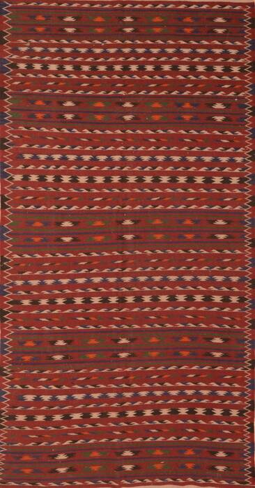 Kilim Brown Runner Hand Knotted 411 X 96  Area Rug 100-76534 Image 0