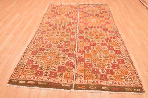 Kilim Orange Hand Knotted 51 X 83  Area Rug 100-76545 Image 1