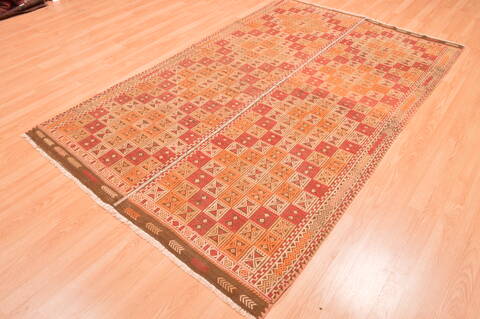 Kilim Orange Hand Knotted 51 X 83  Area Rug 100-76545 Image 2