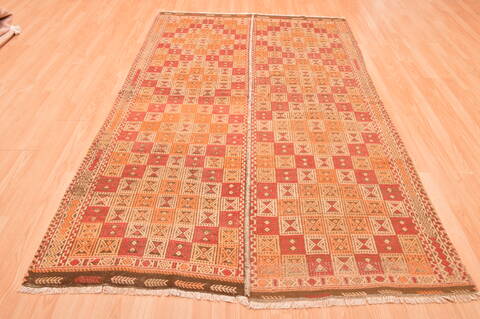 Kilim Orange Hand Knotted 51 X 83  Area Rug 100-76545 Image 3